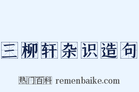三柳轩杂识造句是什么意思的图片